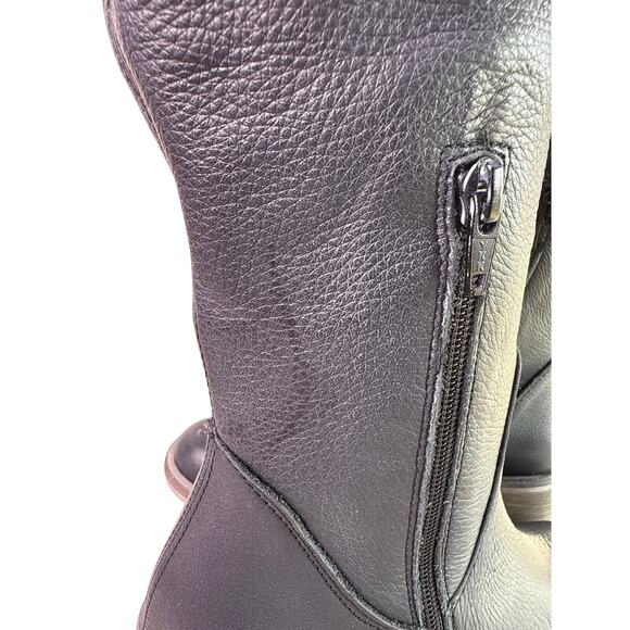 Free People Essential Tall Slouch Boot Women's Size EU37 Black Leather Round Toe - Picture 11 of 13